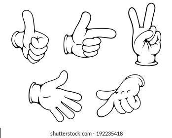 Vector Illustration Hands Different Poses Stock Vector (Royalty Free ...