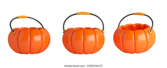 Set of  pumpkin basket isolated on white background, 3d rendering illustration - Powered by Shutterstock