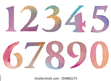 Watercolour Numbers Images, Stock Photos & Vectors | Shutterstock