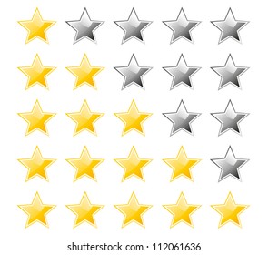 Set Rating Stars Stock Vector (Royalty Free) 112961152 | Shutterstock