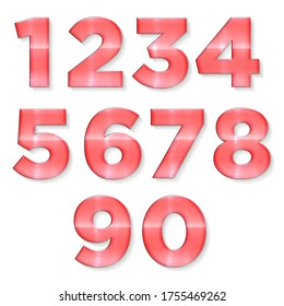 Set 3d Red Numbers Sign 3d Stock Illustration 1727700166