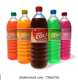 Set Refreshing Drinks Plastic Bottles Stock Illustration 73462765 ...