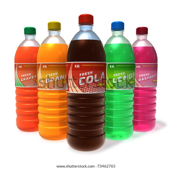 Set Refreshing Drinks Plastic Bottles Stock Illustration 73462765