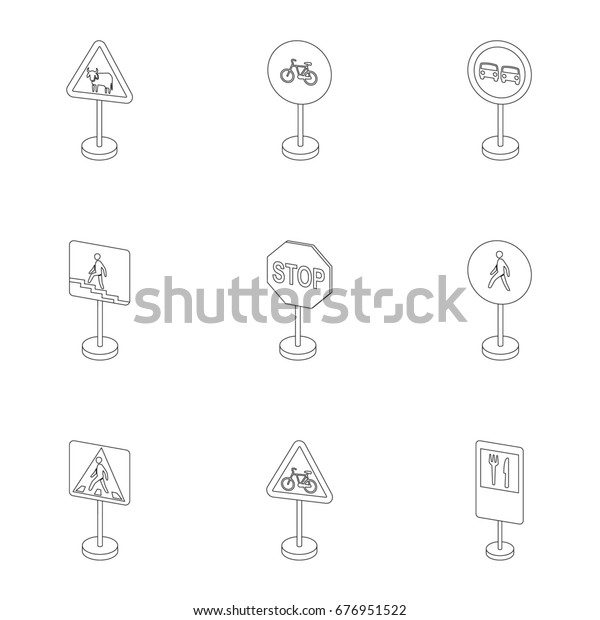 Set Road Signs Signs Prohibition Permission Stock Illustration ...