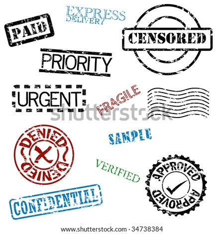 a set of rubber stamps