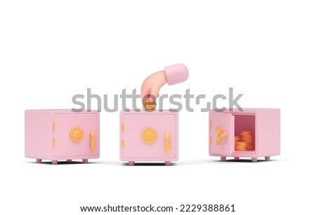 Set Safe Box. 3D render