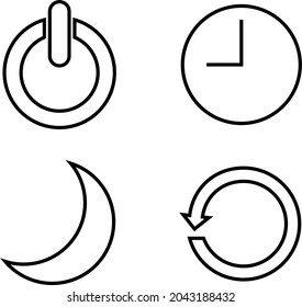 Set Of Shutdown Icon Pack. Shutdown Icon. Hibernate. Sleep. Restart. 4 In 1 Computer Power Button