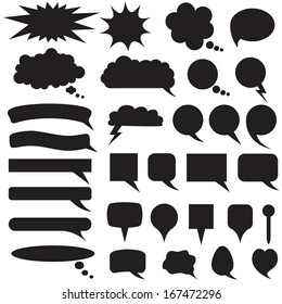 Set Silhouette Figured Speech Bubbles Different Stock Illustration ...