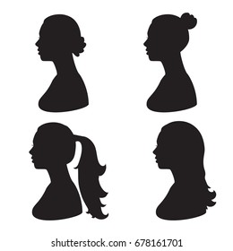 横向き 女性 シルエット のイラスト素材 画像 ベクター画像 Shutterstock