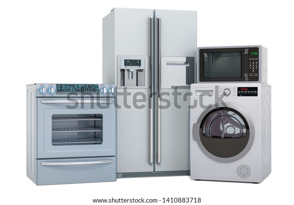 fridge and gas stove set