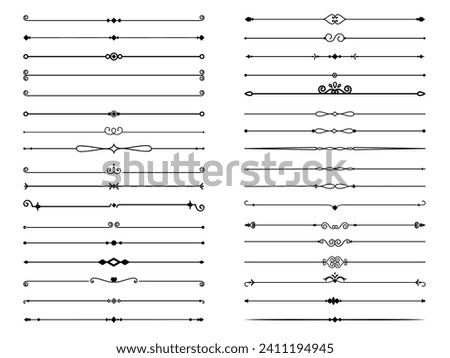 Set of Simple Black Divider Design Element