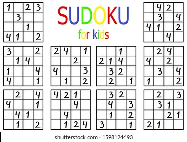 set simple sudoku beginners easy logical stock illustration 1598124493 shutterstock