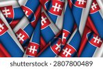 Set of SLOVAKIA Flags Stacked on Top of Each Other