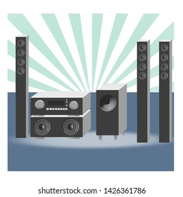 Set Speakers Whis Buffer System Home 