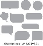 Set of speech bubbles. Speak bubble text, cartoon chatting box, message box. Blank empty vector white speech bubbles. Cartoon balloon word design.