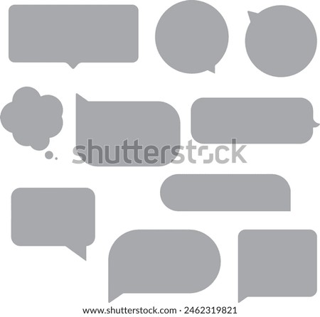 Set of speech bubbles. Speak bubble text, cartoon chatting box, message box. Blank empty vector white speech bubbles. Cartoon balloon word design.