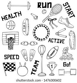 Vector Set Sport Illustrations Line Art Stock Vector (Royalty Free ...