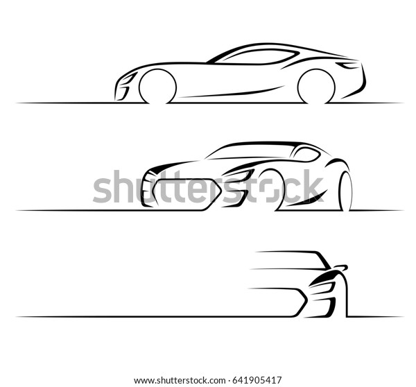 Set of sports car\
silhouettes. Bitmap\
copy