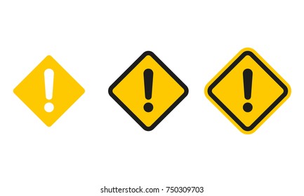 Set Of Square Caution Icons. Caution Sign