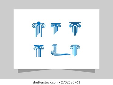 Set Stylized  Ionic Column logo,  Pillar Logo Template for Lawyer Firm  design