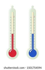 Set Stylized Room Thermometers Different Temperature Stock Illustration 