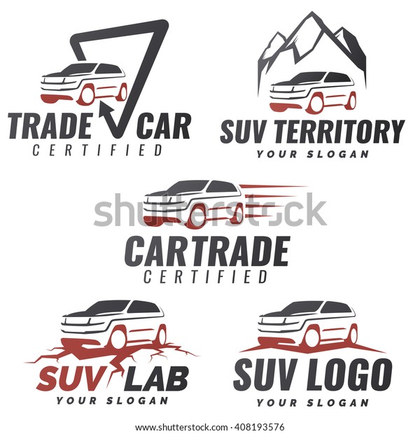 Set of SUV car service\
logo templates