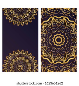 Set of Template greeting card, invitation with space for text. Mandala design.  illustration. - Powered by Shutterstock