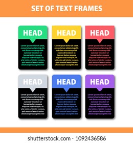 Set of text frames.