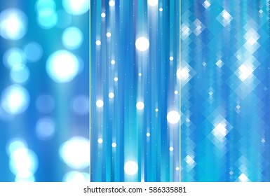 Set of three brown  backgrounds and illustrations with abstract picture