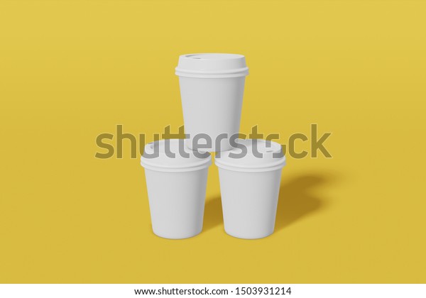 Download Set Three Paper Cup Mockup Lid Stock Illustration 1503931214