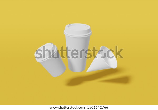 Download Set Three White Paper Mockup Cups Stock Illustration 1501642766 PSD Mockup Templates