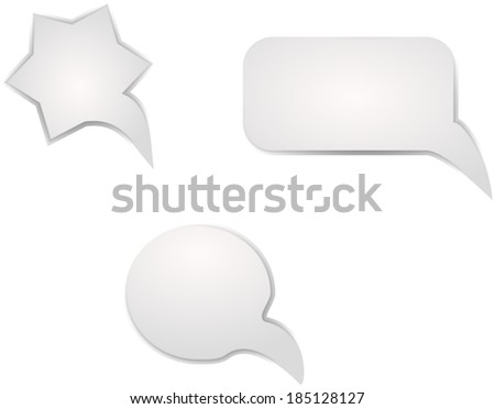 Set of three white speach bubbles