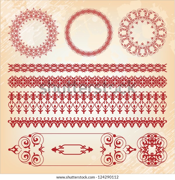 Set Traditional Pattern Design Stock Illustration 124290112 | Shutterstock