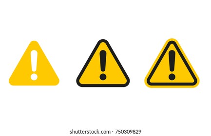 Set Of Triangle Caution Icons. Caution Sign