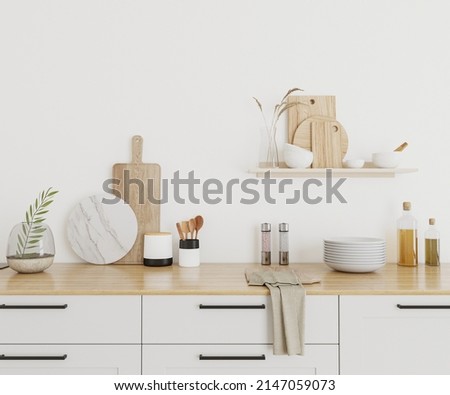 set of utencils in the kitchen, 3d rendering