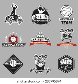 Basketball Logo Set Stock Vector (Royalty Free) 745553005