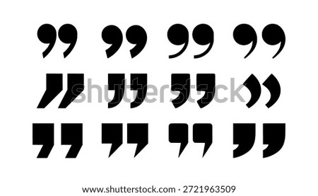 Set of various quotation marks punctuation symbols
