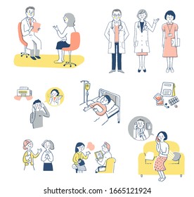Set of various scenes of patients consulting with medical institutions - Shutterstock ID 1665121924