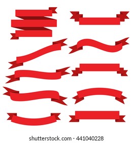Red Ribbon Set: vector de stock (libre de regalías) 222209191 ...