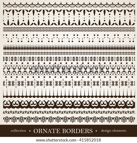 Set of vintage calligraphic design elements. Editable file.