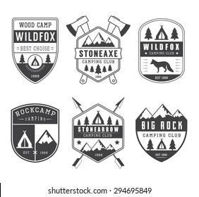 Set of vintage camping labels, badges and logos - Powered by Shutterstock