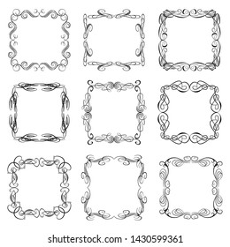 Set Vector Vintage Frames On White Stock Vector (Royalty Free) 1368111974