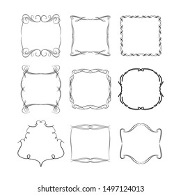 Set Hand Drawn Doodle Frames Stock Vector (Royalty Free) 1671165646