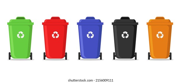 Set Waste Container Waste Segregation Sorting Stock Illustration ...