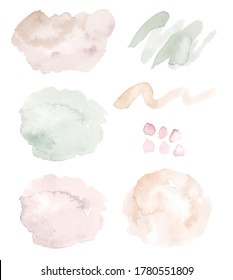 Set Watercolor Brush Stroke Stain Neutral Stock Illustration 1780551809 