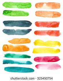 A Set Of Watercolor Brush Strokes