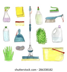 Watercolor Cleaning Tools Stock Illustrations, Images & Vectors | Shutterstock