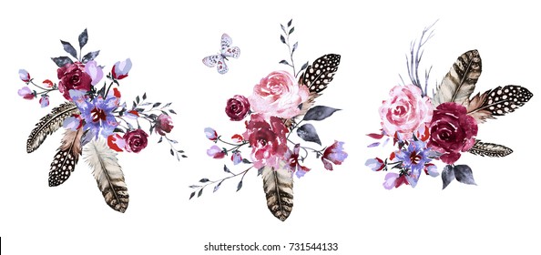 floral feathers