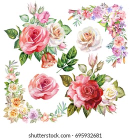 Seamless Background Floral Pattern Watercolor Flowers Stock ...