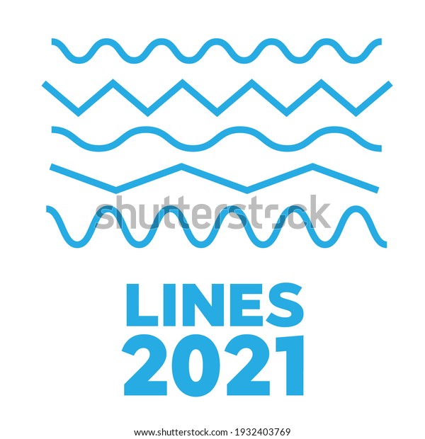 Set of wavy horizontal thin and thick\
lines. Waves outline icon. Wave thin line\
symbol